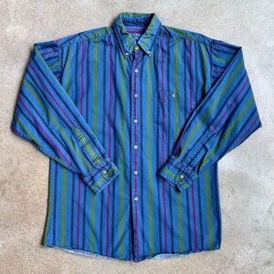 Vintage Loafers Reed St James Striped Button Down Shirt